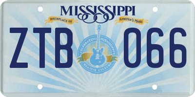 MS license plate ZTB066