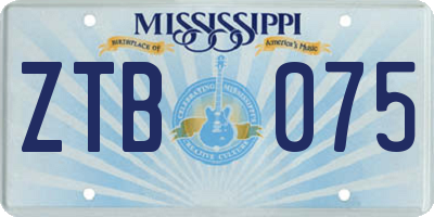 MS license plate ZTB075