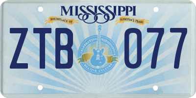 MS license plate ZTB077