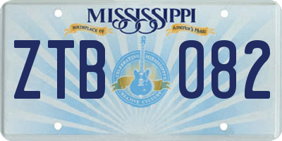 MS license plate ZTB082