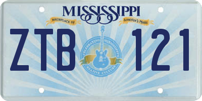 MS license plate ZTB121