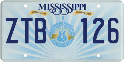 MS license plate ZTB126