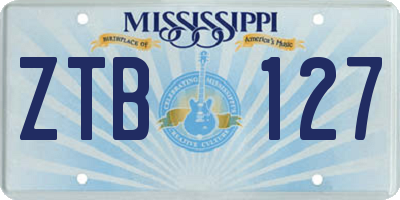 MS license plate ZTB127