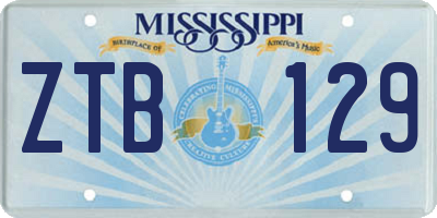 MS license plate ZTB129