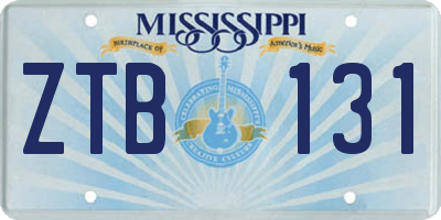 MS license plate ZTB131