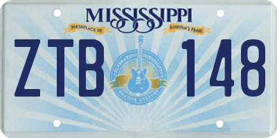 MS license plate ZTB148