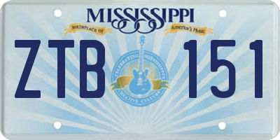 MS license plate ZTB151
