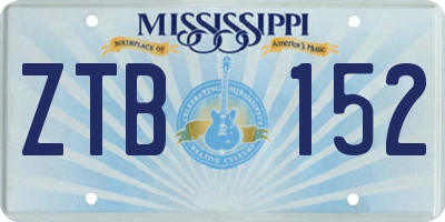 MS license plate ZTB152