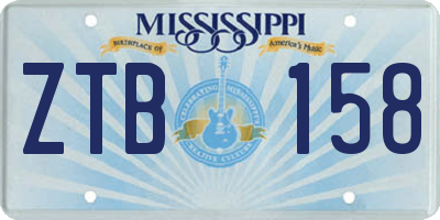 MS license plate ZTB158