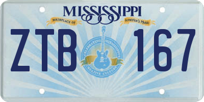 MS license plate ZTB167