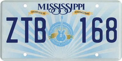 MS license plate ZTB168