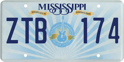 MS license plate ZTB174