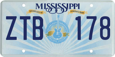 MS license plate ZTB178