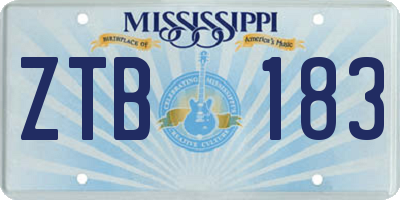MS license plate ZTB183