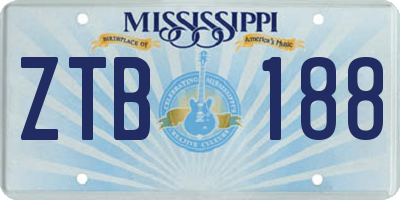 MS license plate ZTB188