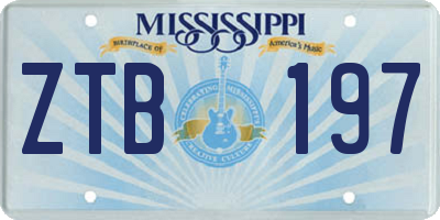 MS license plate ZTB197