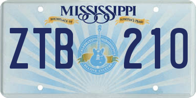 MS license plate ZTB210