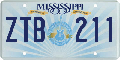MS license plate ZTB211