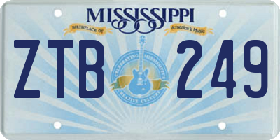 MS license plate ZTB249