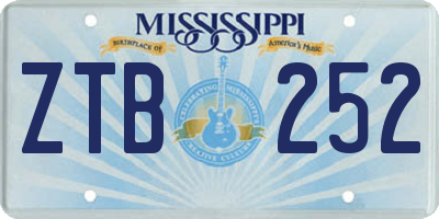 MS license plate ZTB252