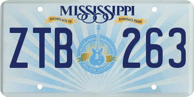 MS license plate ZTB263