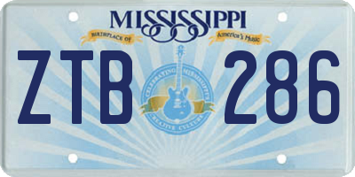 MS license plate ZTB286