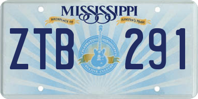 MS license plate ZTB291