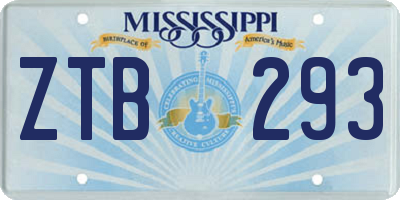 MS license plate ZTB293