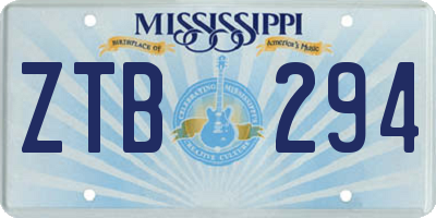 MS license plate ZTB294