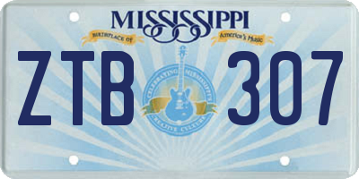 MS license plate ZTB307