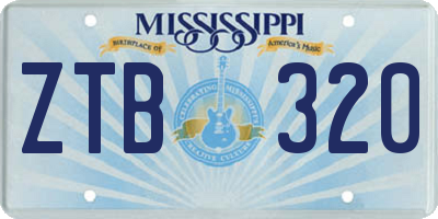 MS license plate ZTB320