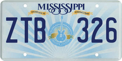 MS license plate ZTB326