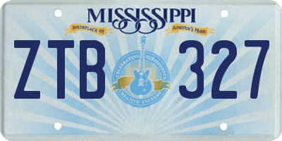 MS license plate ZTB327