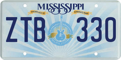 MS license plate ZTB330