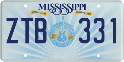 MS license plate ZTB331