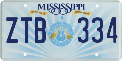 MS license plate ZTB334