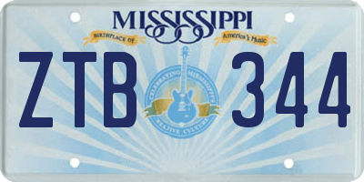 MS license plate ZTB344
