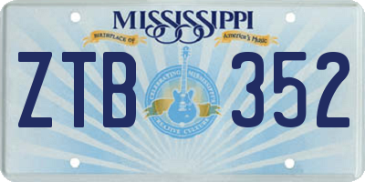 MS license plate ZTB352