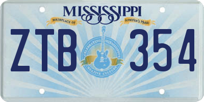 MS license plate ZTB354