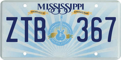 MS license plate ZTB367