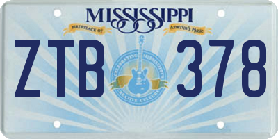 MS license plate ZTB378