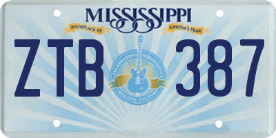 MS license plate ZTB387