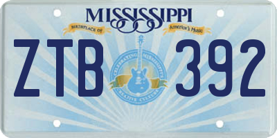 MS license plate ZTB392