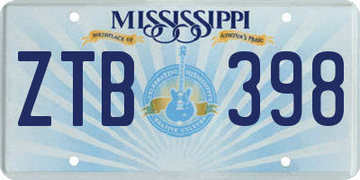 MS license plate ZTB398