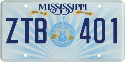 MS license plate ZTB401