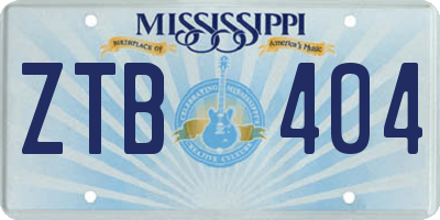 MS license plate ZTB404
