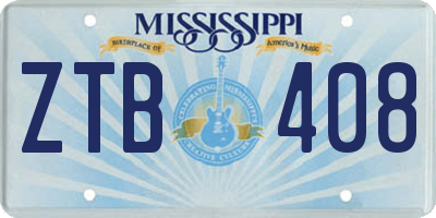 MS license plate ZTB408