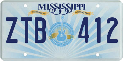 MS license plate ZTB412
