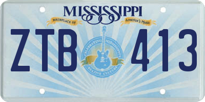 MS license plate ZTB413