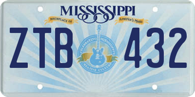 MS license plate ZTB432